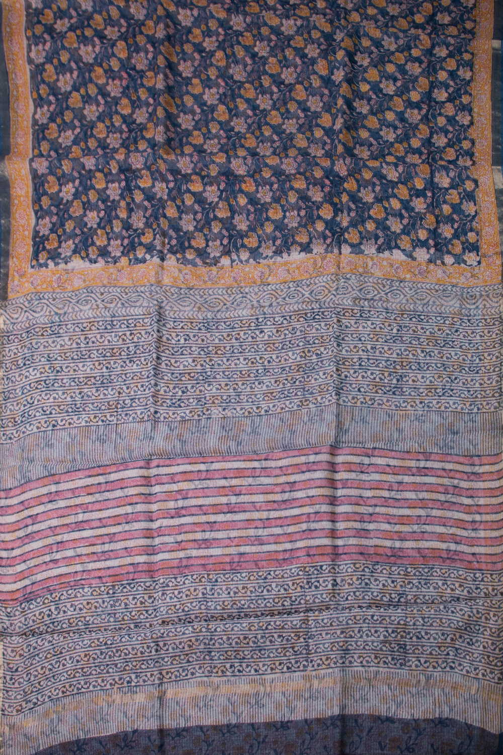 Block Printed Cotton Saree - Matkatus 