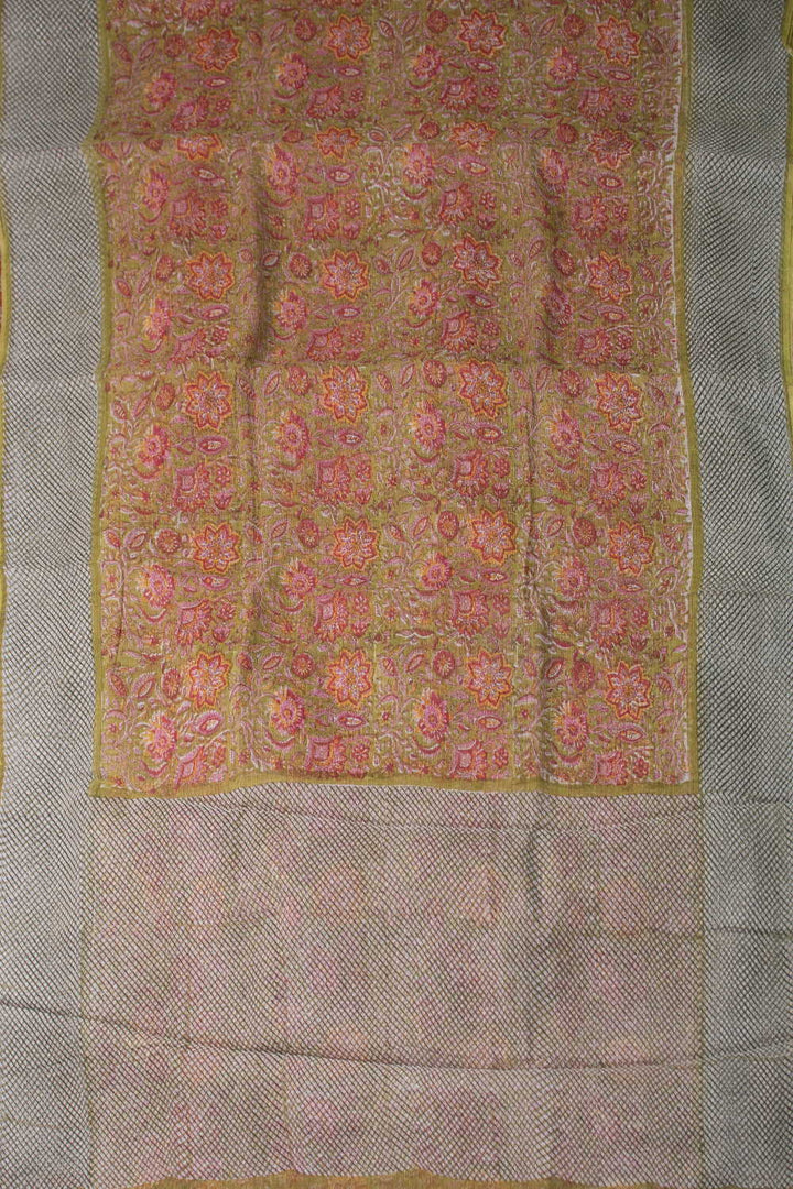Block Printed Cotton Saree - Matkatus 