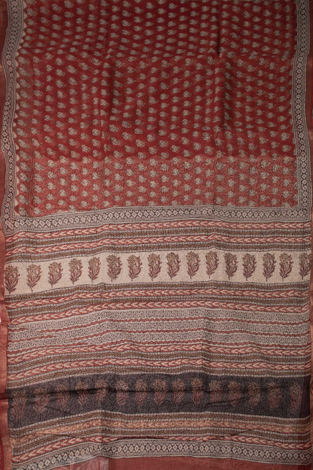 Block Printed Cotton Saree - Matkatus 