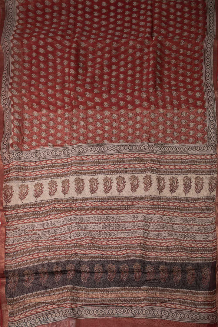 Block Printed Cotton Saree - Matkatus 