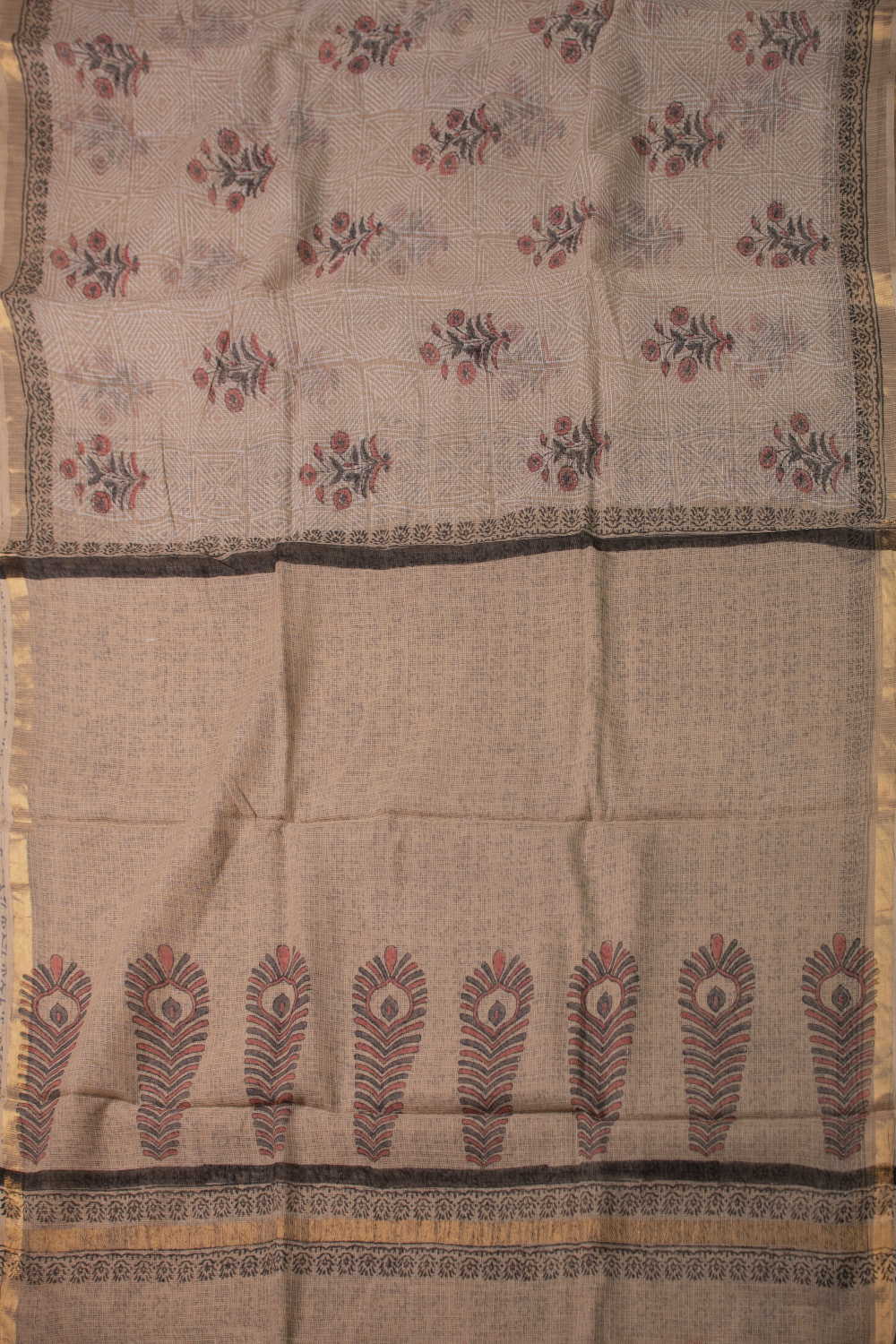 Block Printed Cotton Saree - Matkatus 