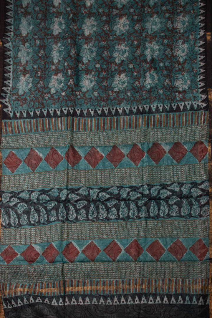 Block Printed Cotton Saree - Matkatus 