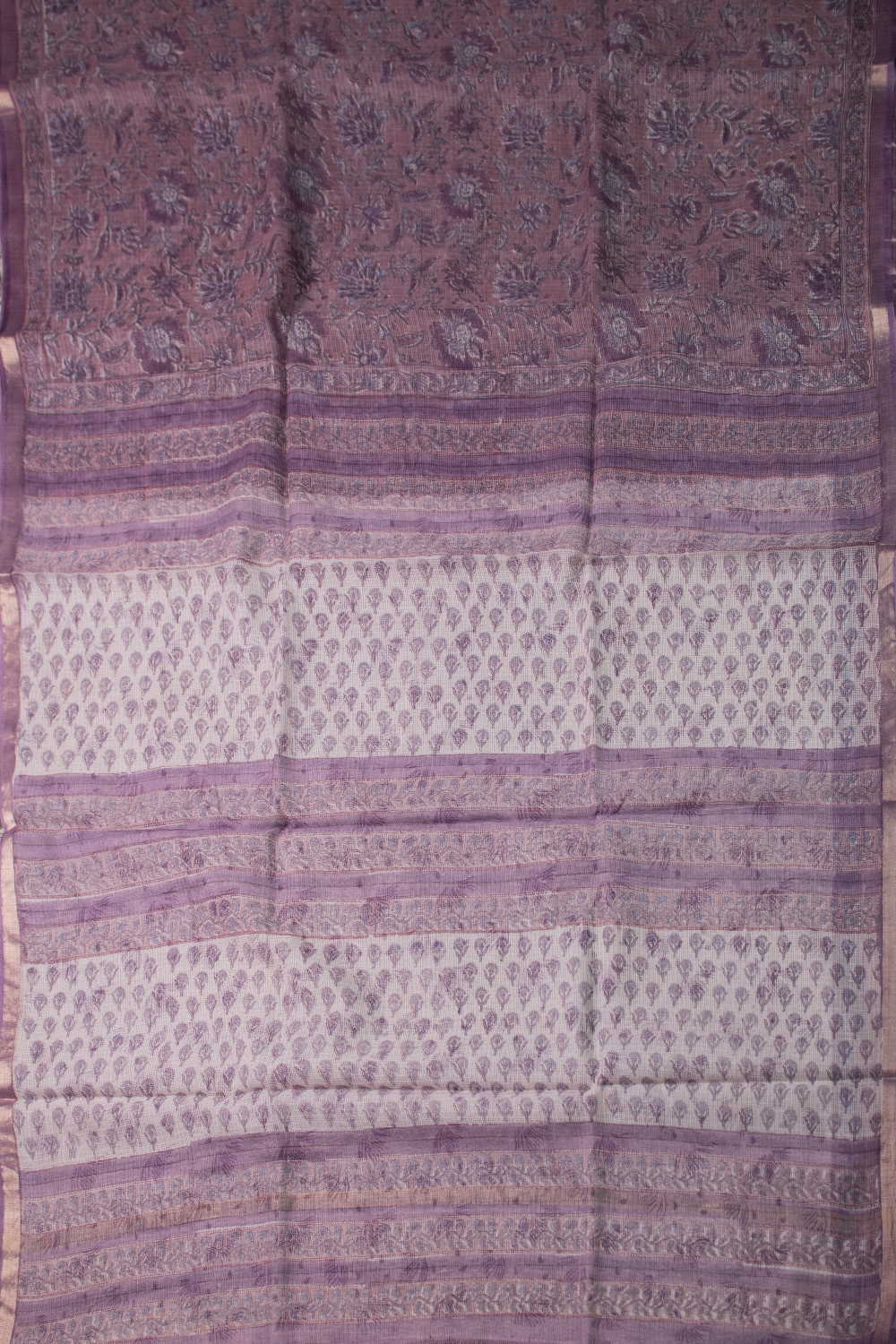 Block Printed Cotton Saree - Matkatus 
