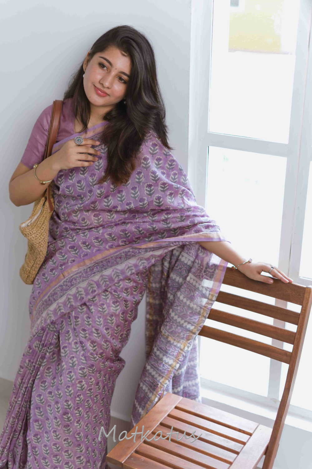 Block Printed Saree-Matkatus 