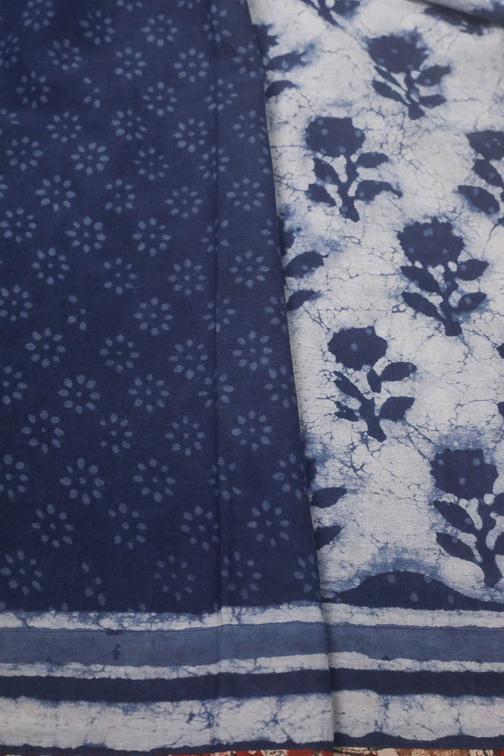 Block Printed Cotton Saree - Matkatus 