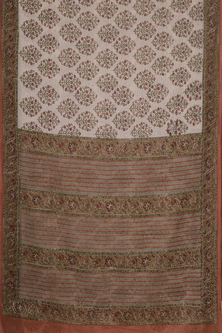 Block Printed Cotton Saree - Matkatus 