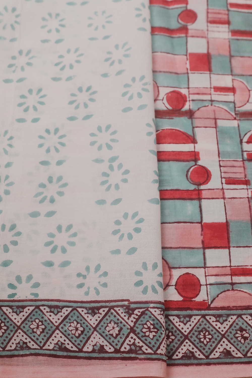 Block Printed Cotton Saree - Matkatus 