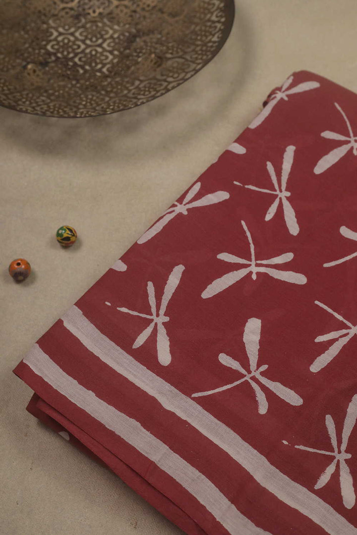 Block Printed Cotton Saree - Matkatus 