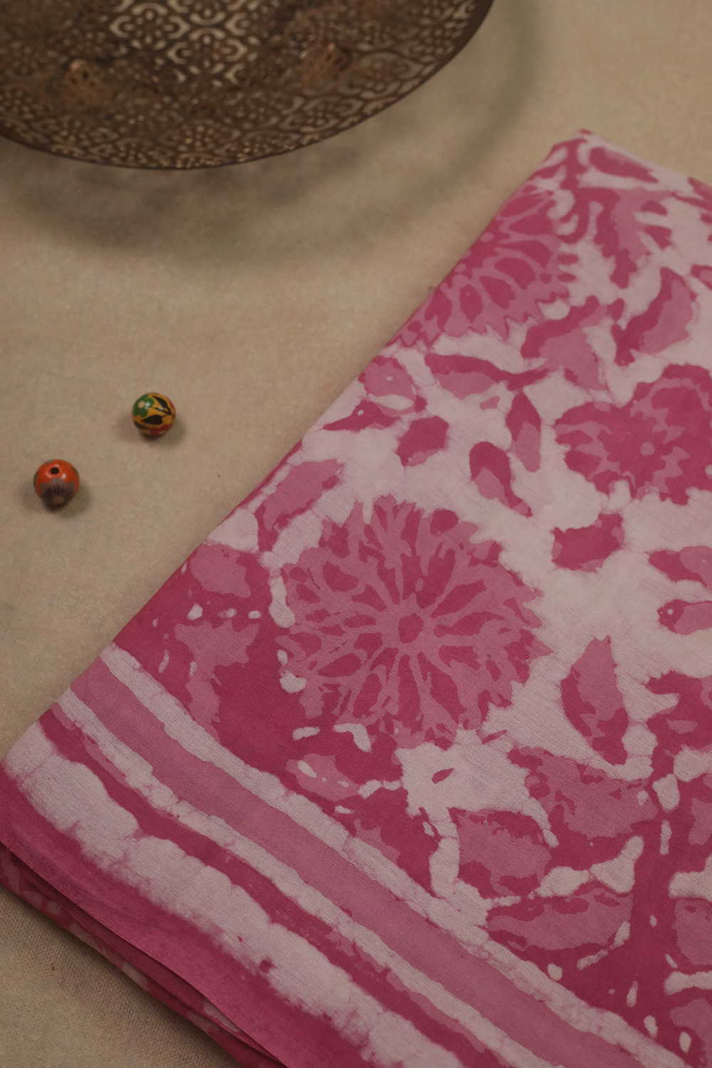 Block Printed Cotton Saree - Matkatus 