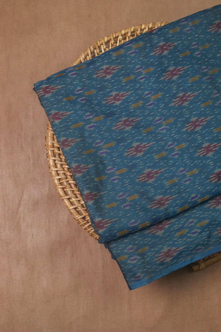 Blue - Ikat Silk Cotton Fabric