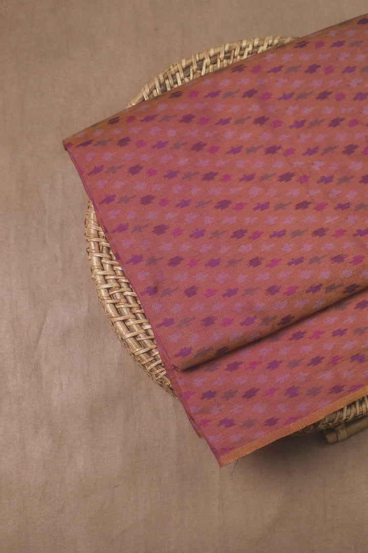 Twin Shaded Brown  Ikat Silk Cotton Fabric
