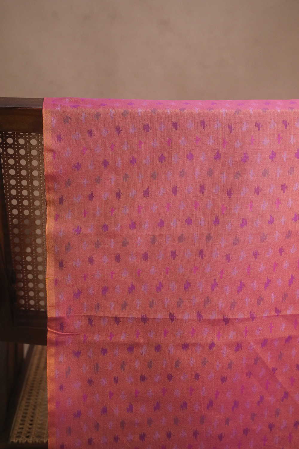 Twin Shaded Brown  Ikat Silk Cotton Fabric