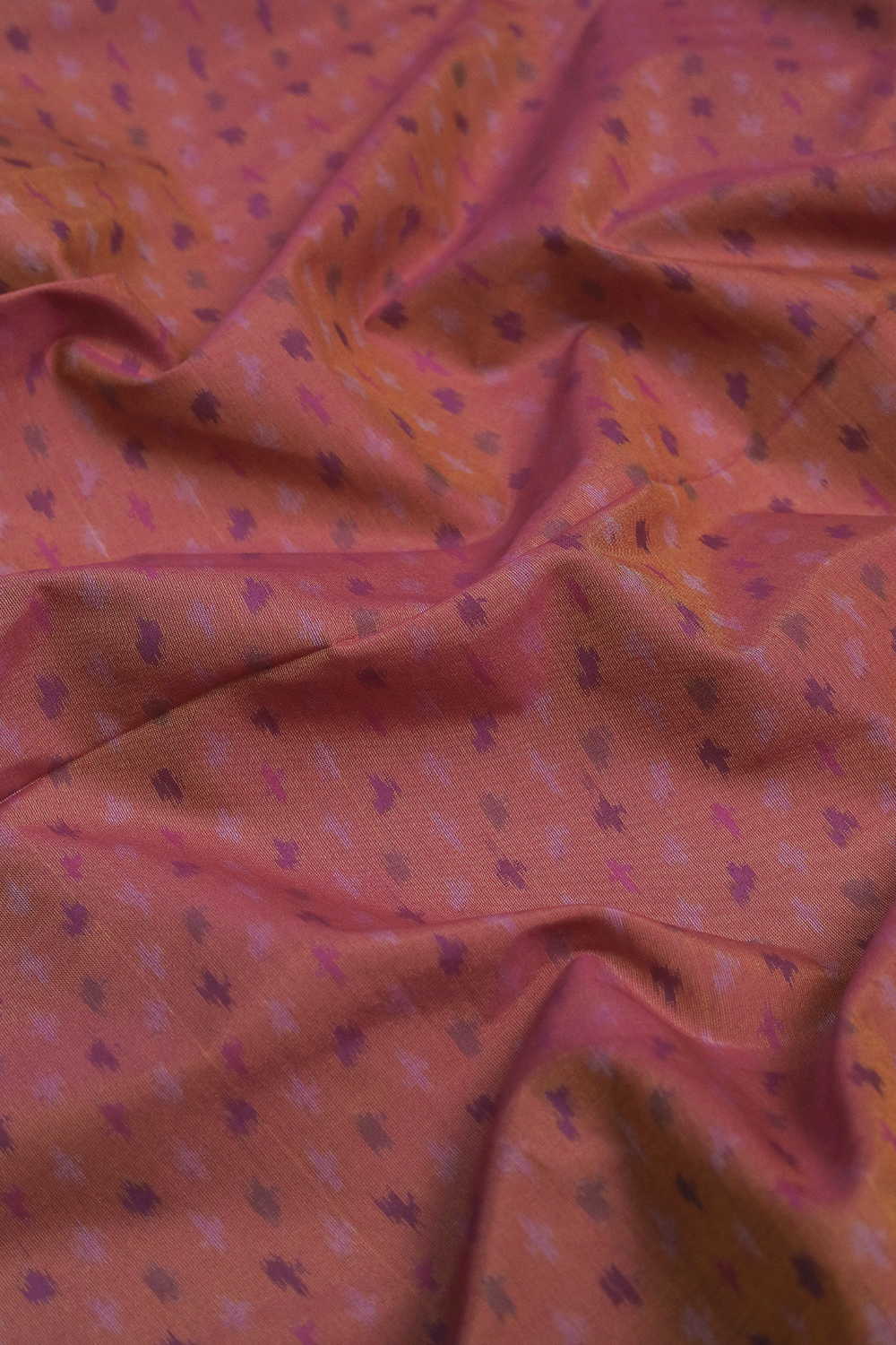 Twin Shaded Brown  Ikat Silk Cotton Fabric