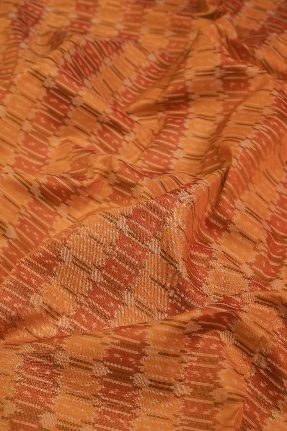 Yellow Shaded Ikat Silk Cotton Fabric