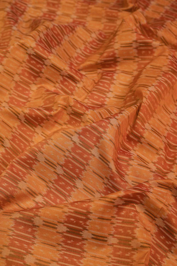 Yellow Shaded Ikat Silk Cotton Fabric