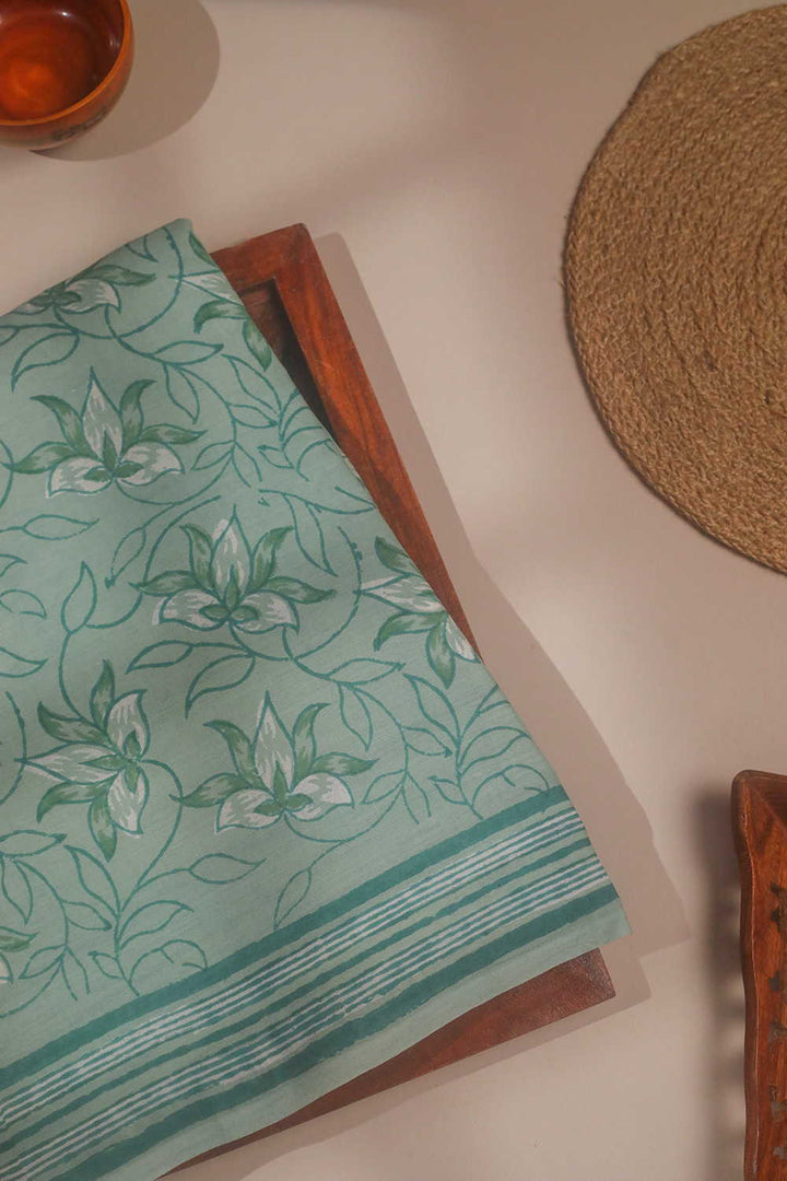 Block Printed Cotton Saree - Matkatus 