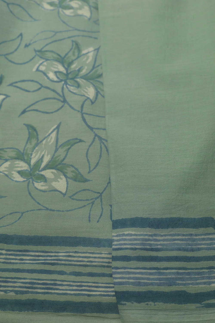 Block Printed Cotton Saree - Matkatus 