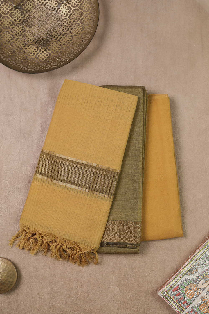 Rust Green Mangalagiri Cotton Suit