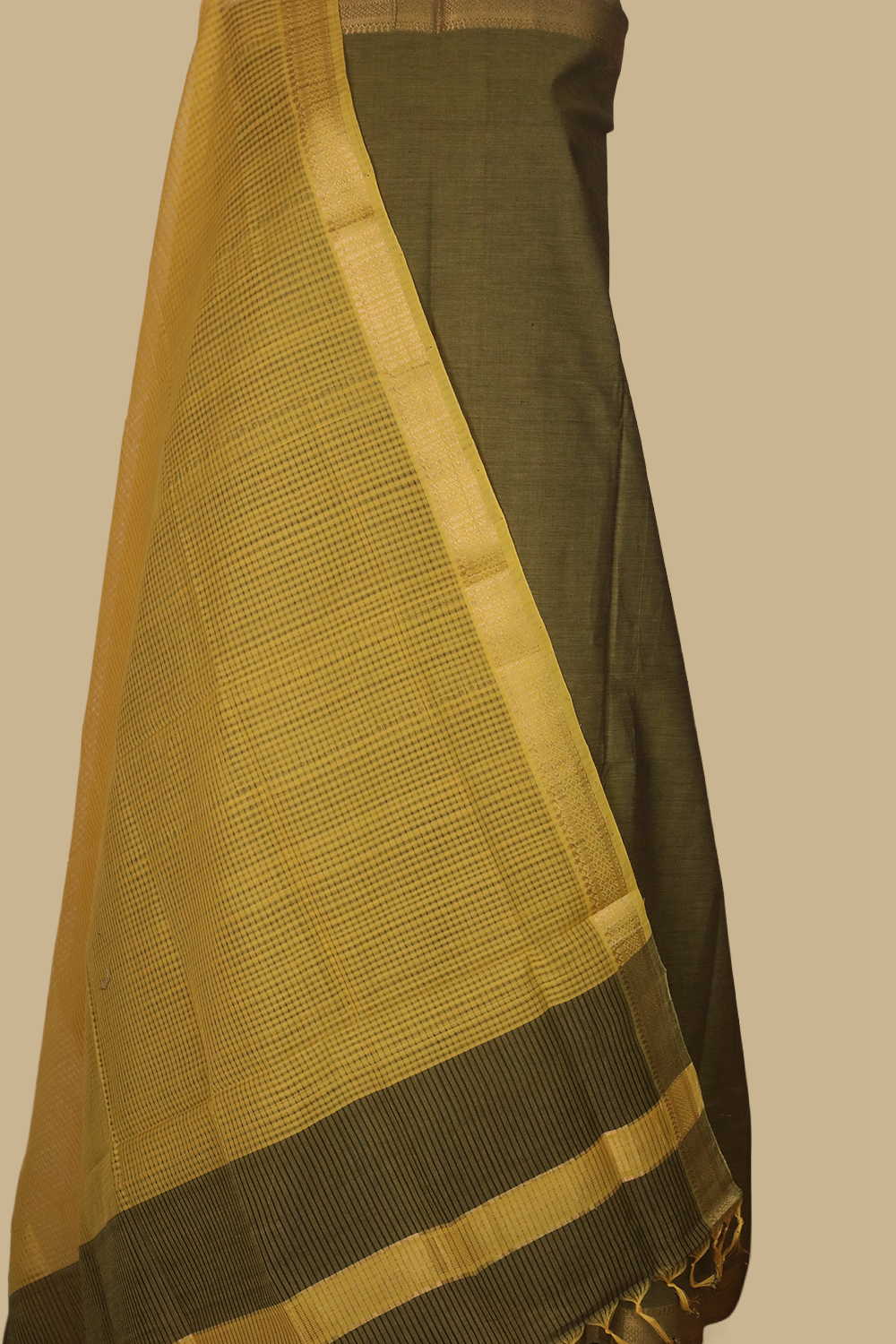 Algae Green Mangalagiri Cotton Suit