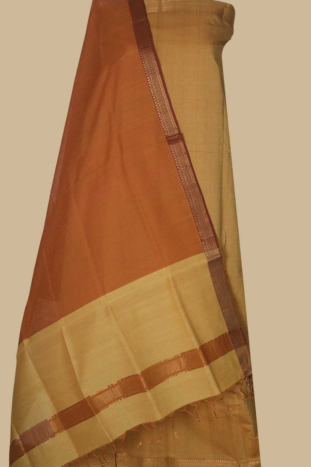 Golden Yellow Mangalagiri Cotton Suit