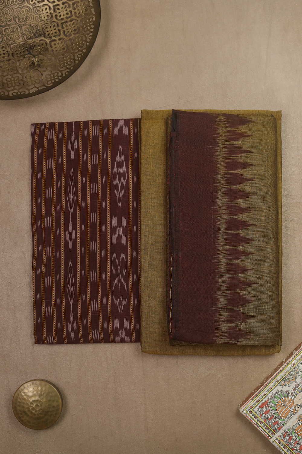 Handwoven Orissa Ikat cotton suit - Matkatus 