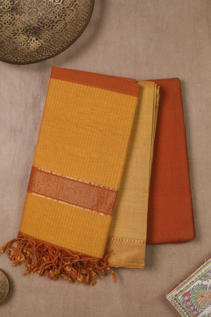 Bright Yellow Mangalagiri Cotton Suit