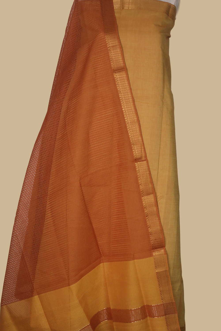 Bright Yellow Mangalagiri Cotton Suit