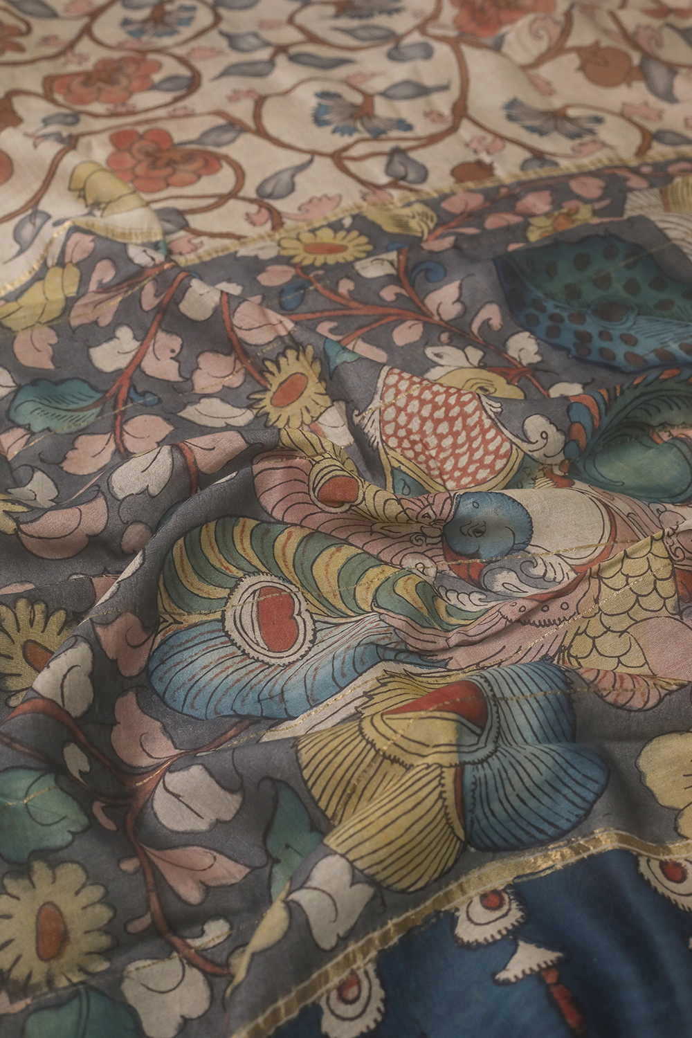 Loomed Stories Painted kalamkari Silk Cotton saree