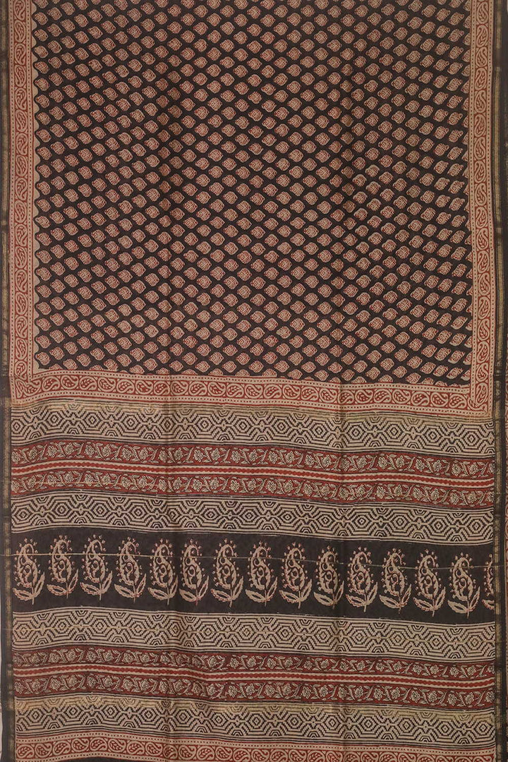 Printed Silk Cotton Saree - Matkatus 