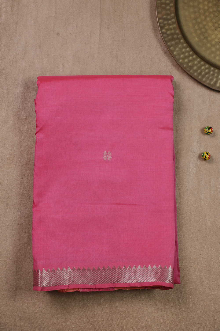 Silver Zari Butti & Border Mangalagiri Silk Cotton saree