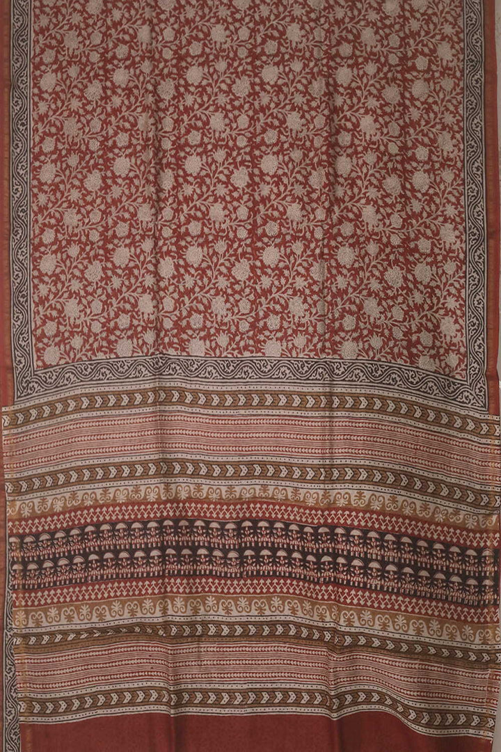 Printed Silk Cotton Saree - Matkatus 