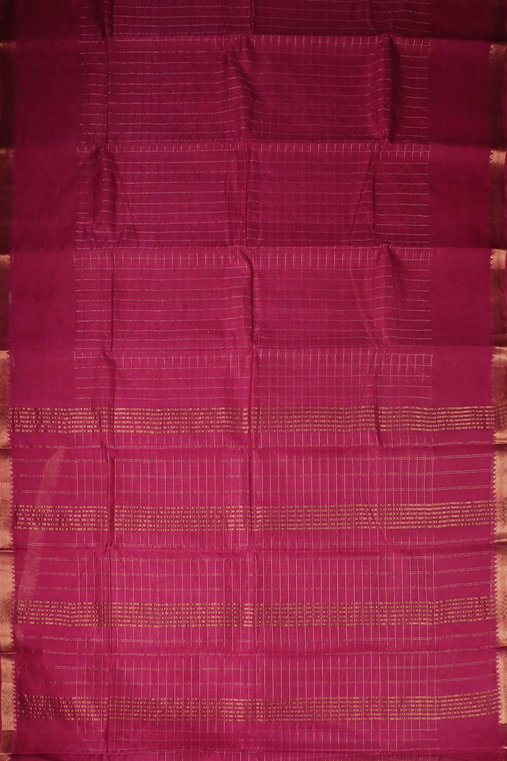 Pink with Zari Checkered Mangalagiri Silk Cotton saree