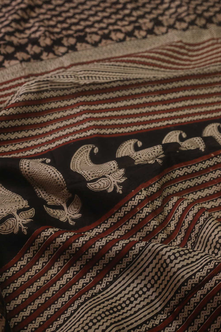 Printed Silk Cotton Saree - Matkatus 