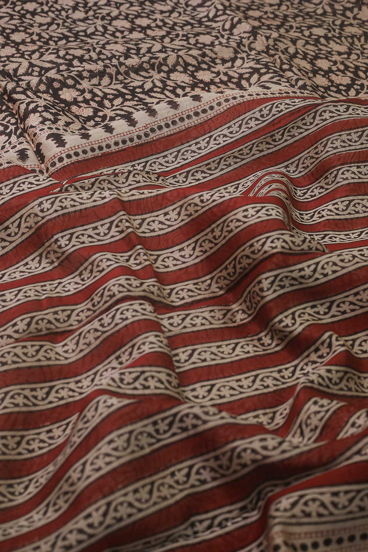 Printed Silk Cotton Saree - Matkatus 