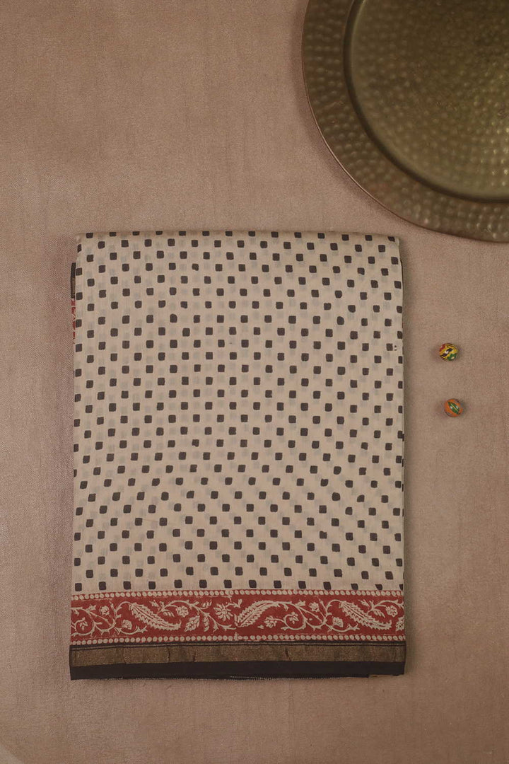 Printed Silk Cotton Saree - Matkatus 