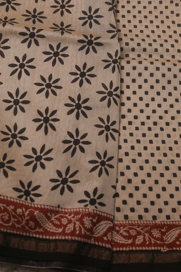 Printed Silk Cotton Saree - Matkatus 