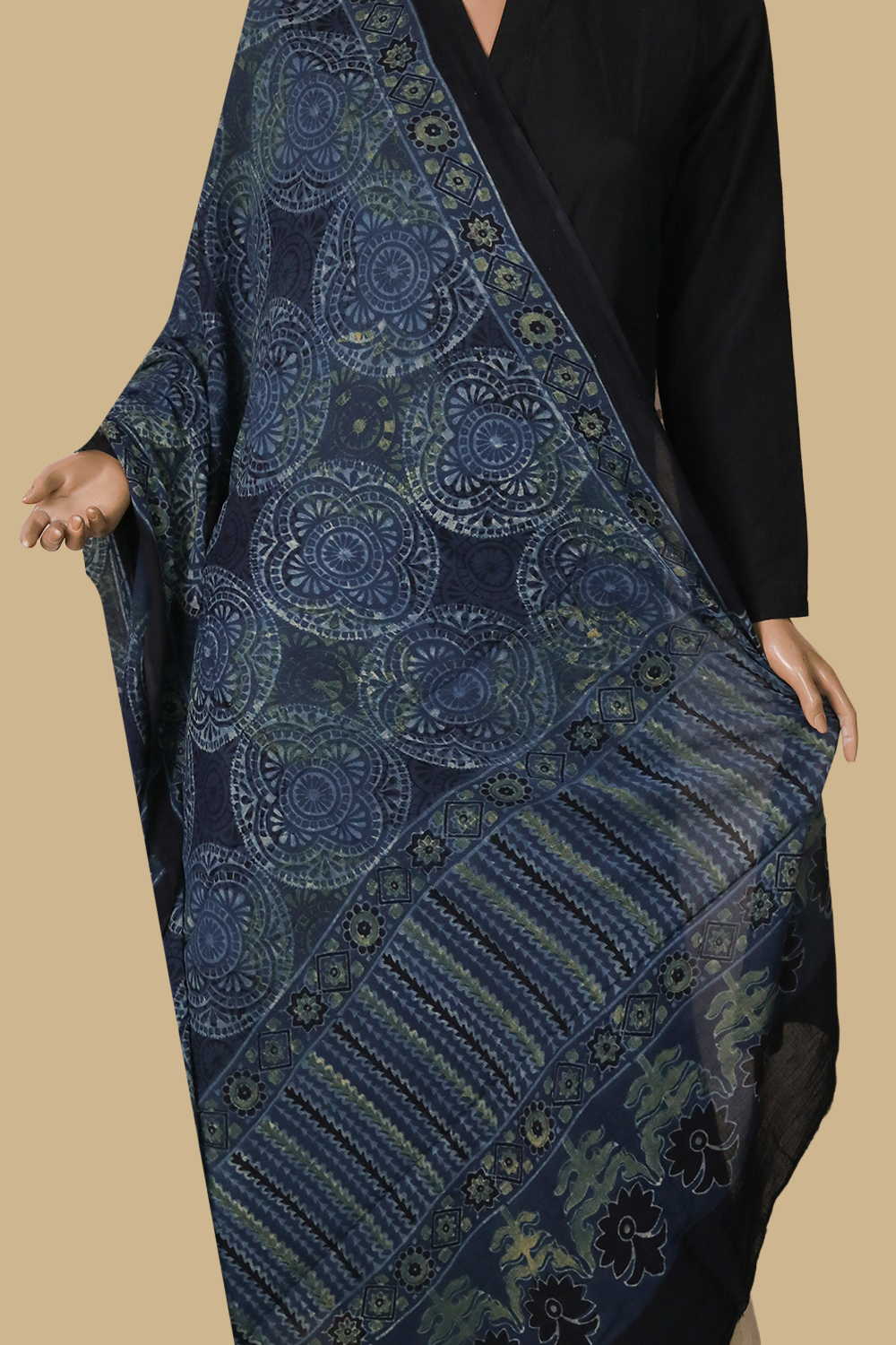 Ajrak Cotton Dupatta - Matkatus 