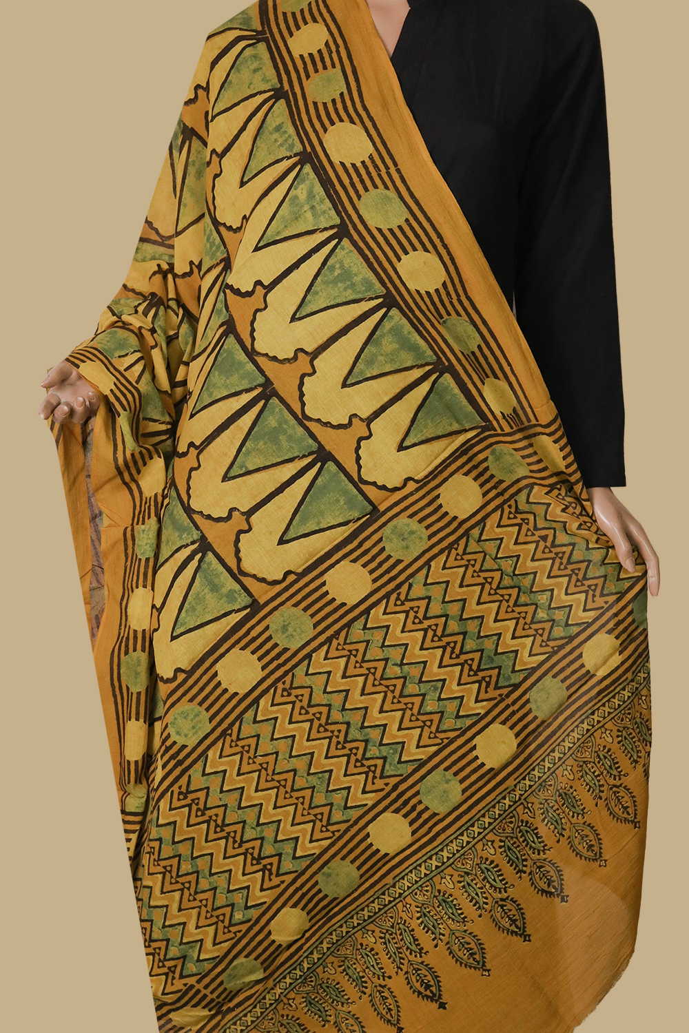Ajrak Cotton Dupatta - Matkatus 