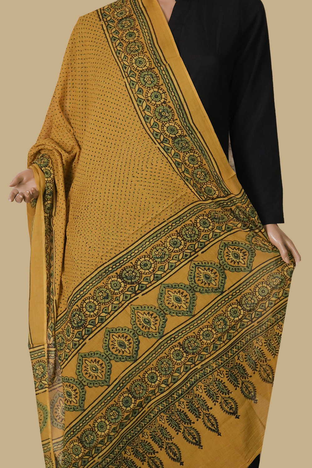 Ajrak Cotton Dupatta - Matkatus 