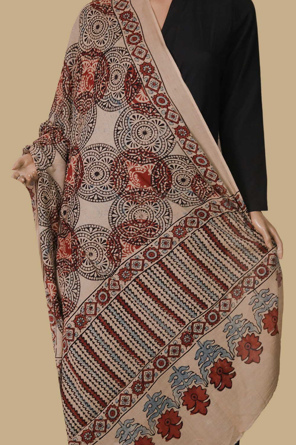 Ajrak Cotton Dupatta - Matkatus 