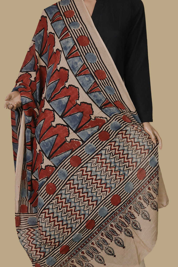 Ajrak Cotton Dupatta - Matkatus 