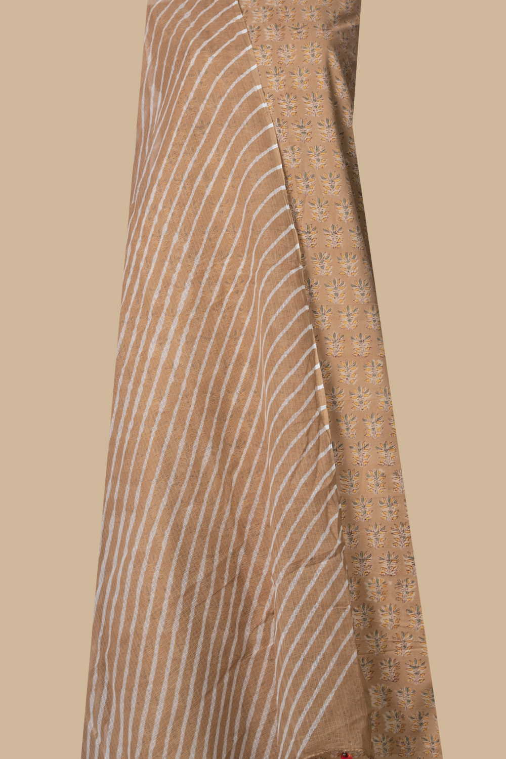 Beige Sanganeri Top & Leheriya Kota Dupatta