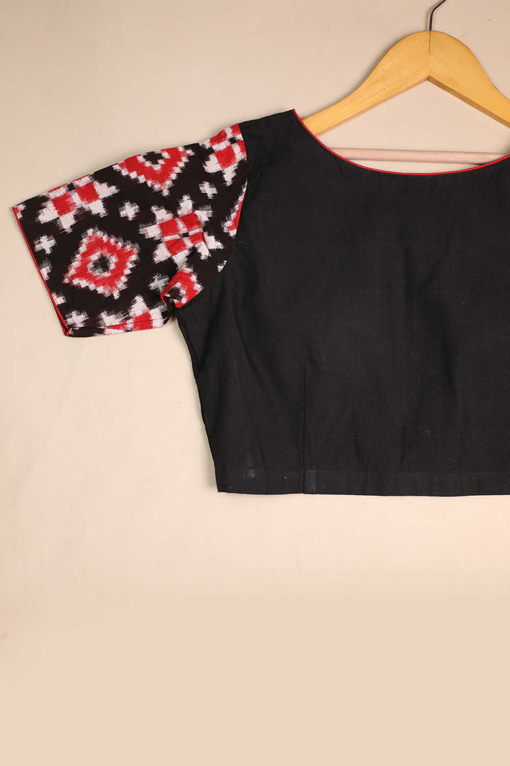 Boat Neck with Ikat Sleeve Stitched Blouse- 32,34,36,40,44