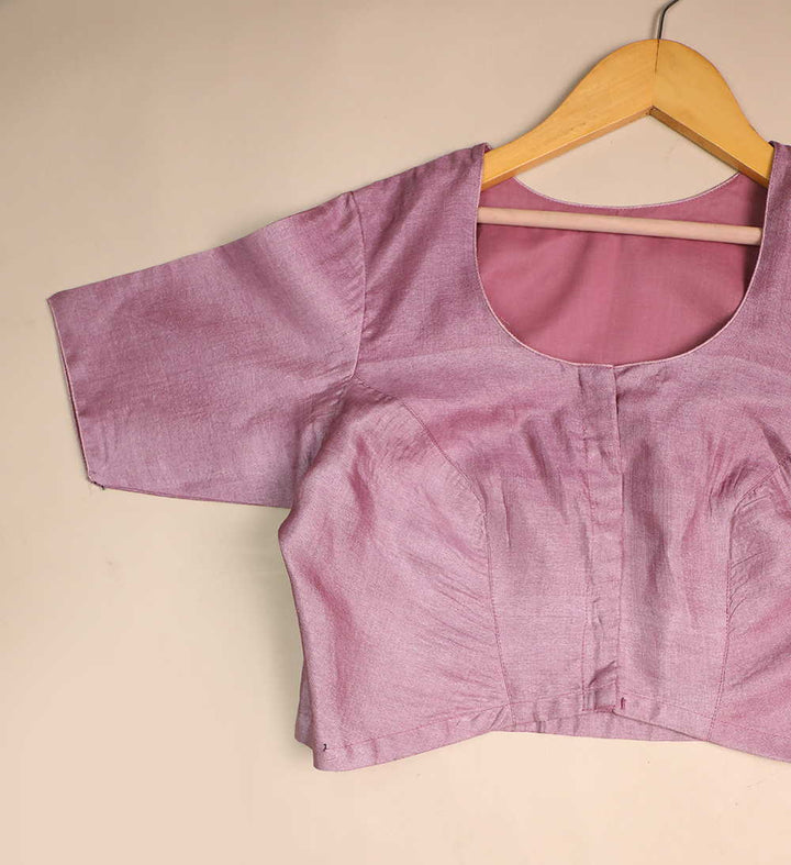 Pink Tussar Silk Stitched Blouse - 32,34,36,38,40,42