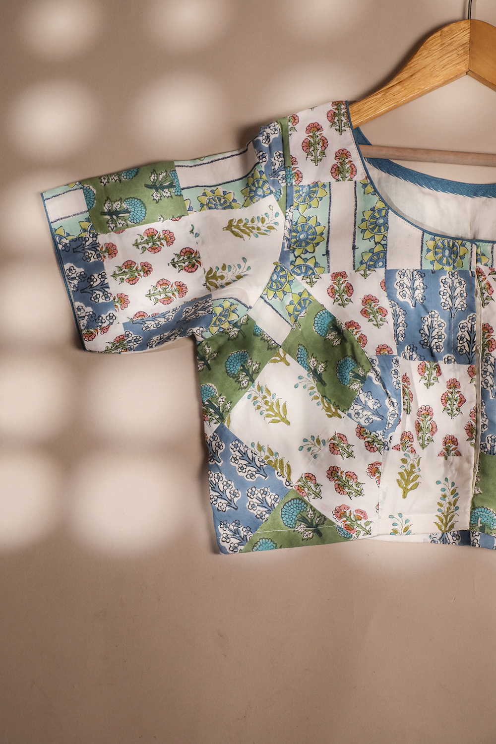 Sanganeri Patch Work Blouse Stitched Blouse -32,34,36,38,40,42