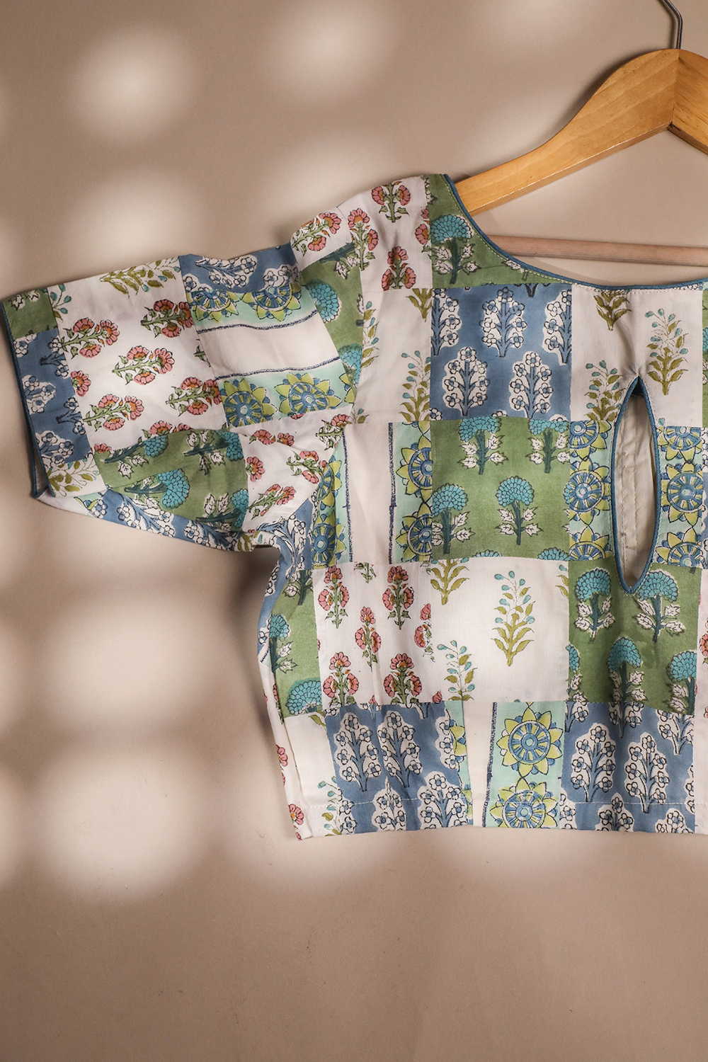 Sanganeri Patch Work Blouse Stitched Blouse -32,34,36,38,40,42