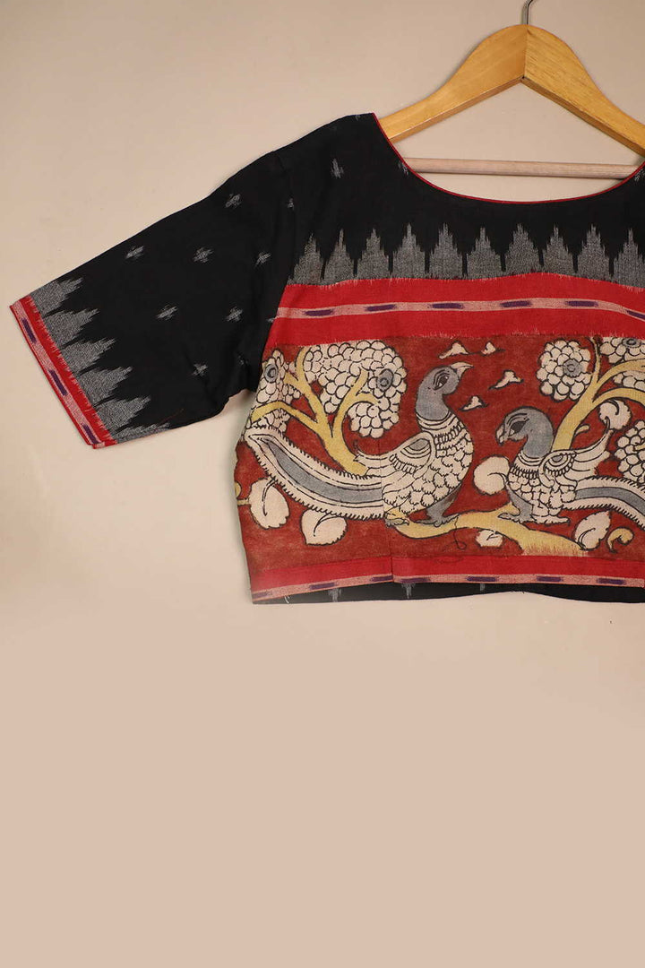 Black Ikat Kalamkari Stitched Blouse -32,34,36,38,40,42,44