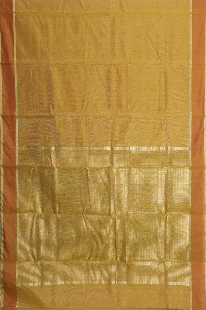 Gliterry Yellow Handwoven Tissue Chanderi Saree