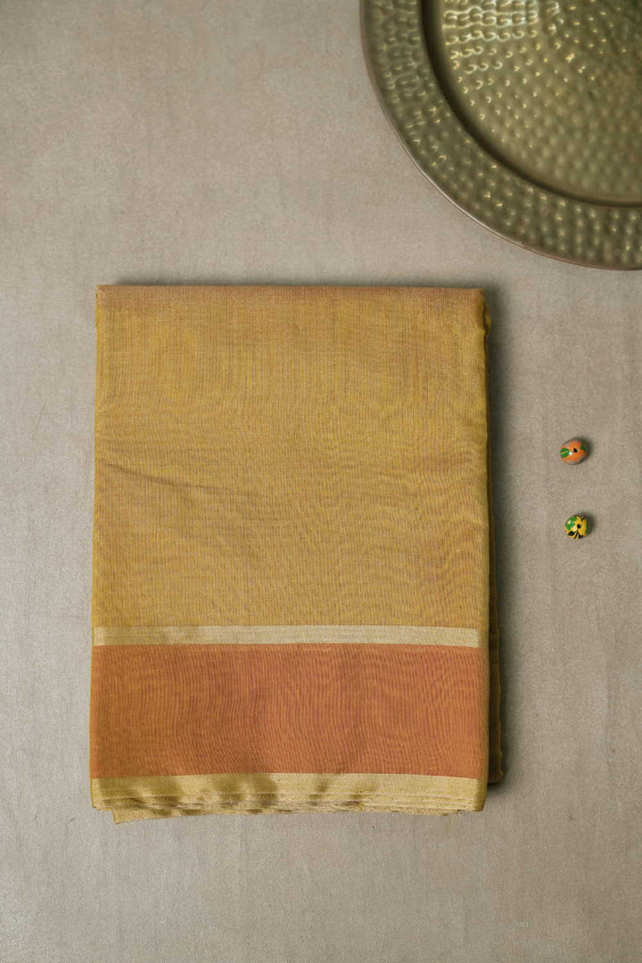 Gliterry Yellow Handwoven Tissue Chanderi Saree