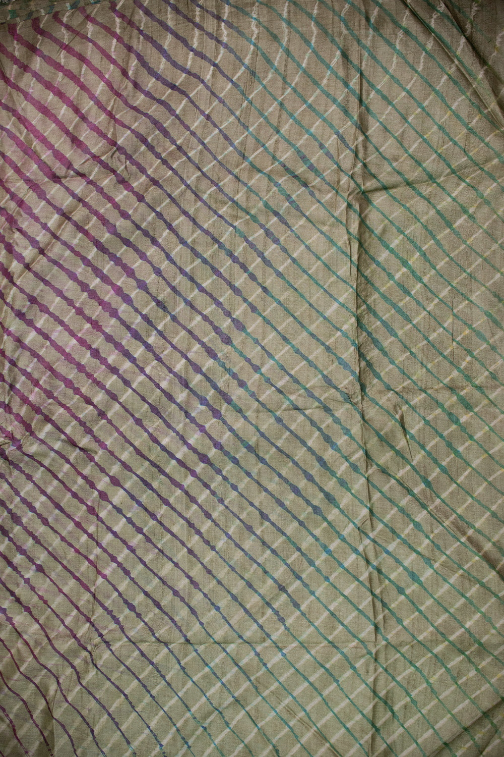 Green Leheriya Tussar Fabric